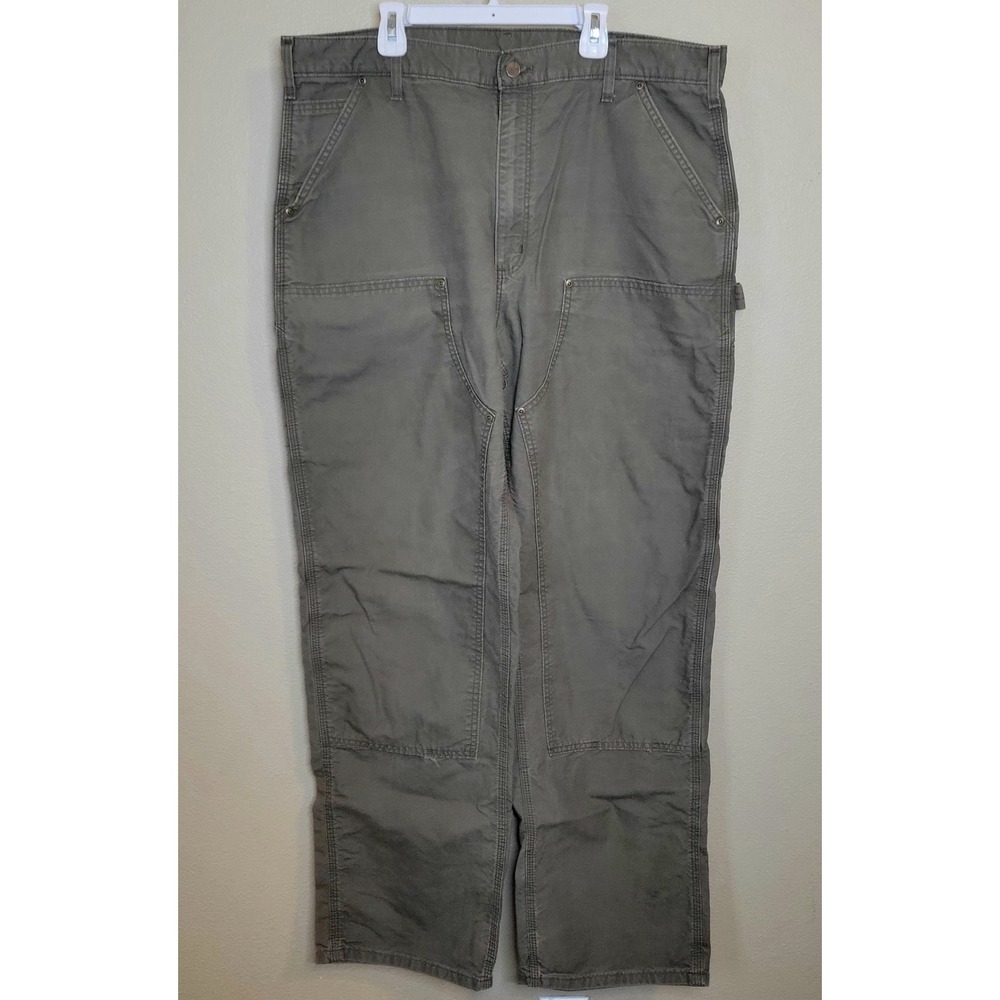 Y2K Carhartt B195 LBR Dungaree Fit Carpenter Double Front Men's Pants VTG 38x34